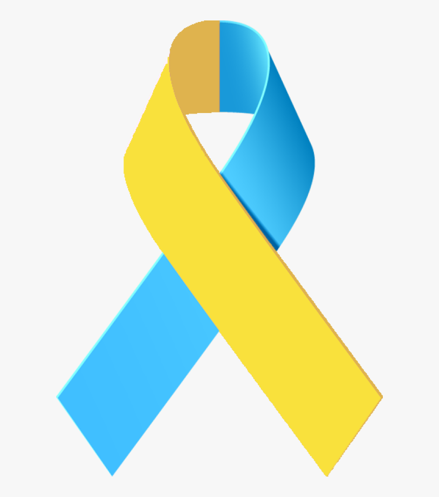 Cancer Ribbon Breast Cancer Awareness Ribbon Clip Art - Yellow And Blue Cancer Ribbon