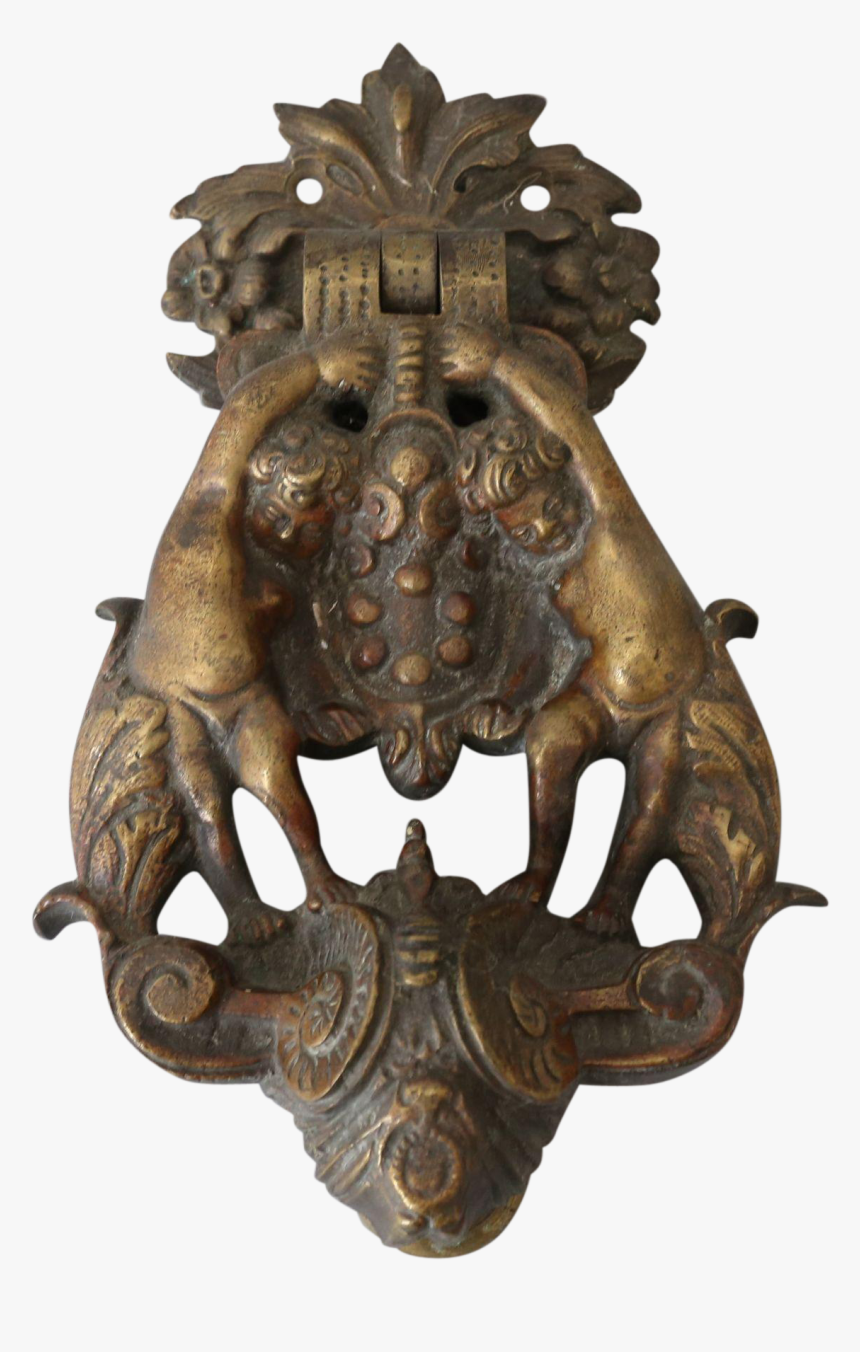 Clip Art Antique Brass Knocker With - Brass Door Knocker Antique
