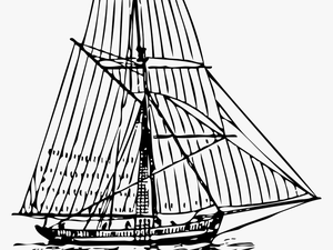 English Man Of War Cutter Circa 1800 Svg Clip Arts - 1800 Ship Line Art
