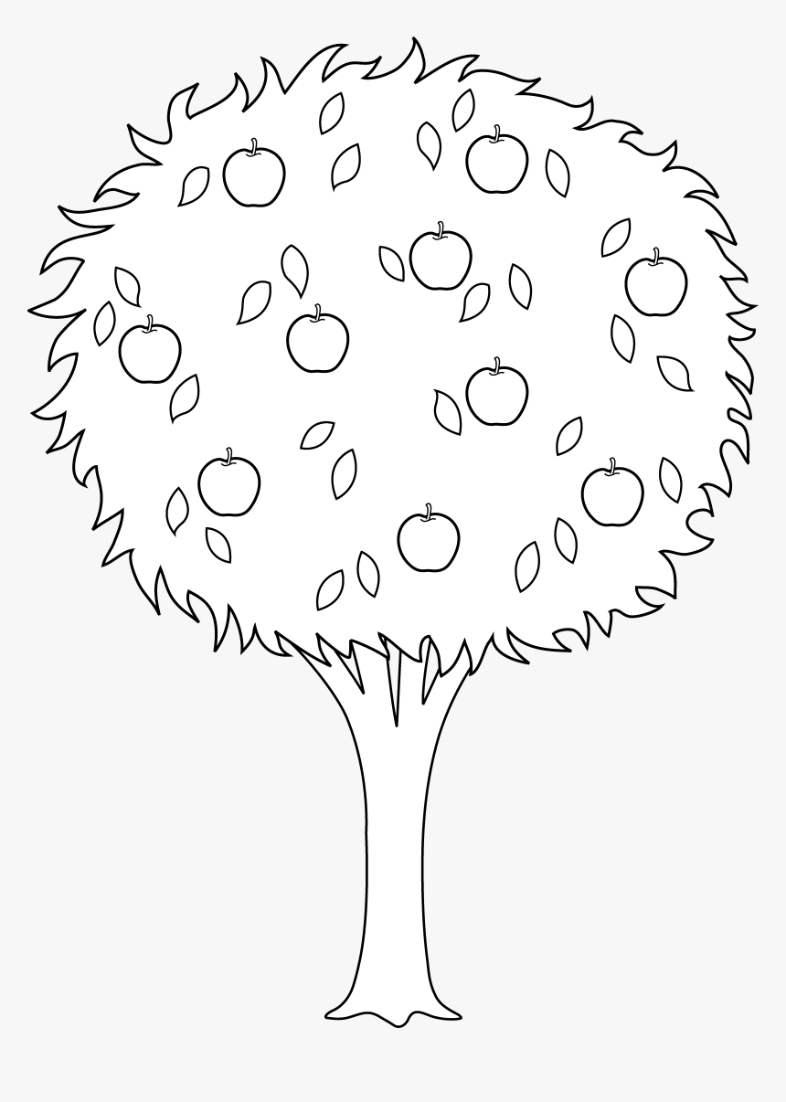 Transparent Colorful Tree Png - Orange Tree Clipart Black And White