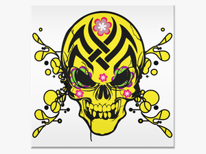 Azulejo Caveira Mexicana Yellow Crazy De Pantofelna - Skull