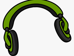 Green Headphones Clip Art Png - Club Penguin Headphones