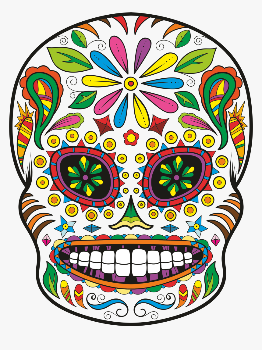 Download Wallpaper Clipart Full - Colorful Sugar Skull Designs