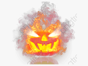 Transparent Flaming Clipart - Jack O Lantern On Fire Png