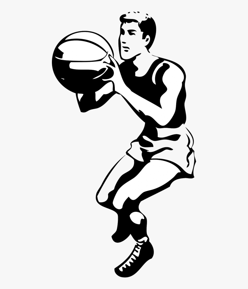 Basketball Basketball Player Team Player - Basketball Player Clipart Black And White