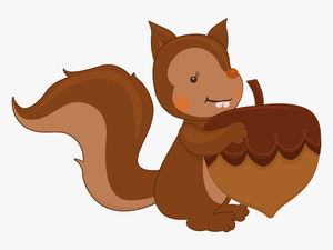 Acorn Clipart Fox Squirrel - Squirrel With A Nut Png