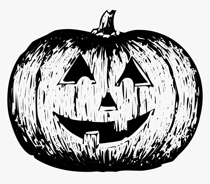 Pumpkin Png Black And White - Transparent Jack O Lantern