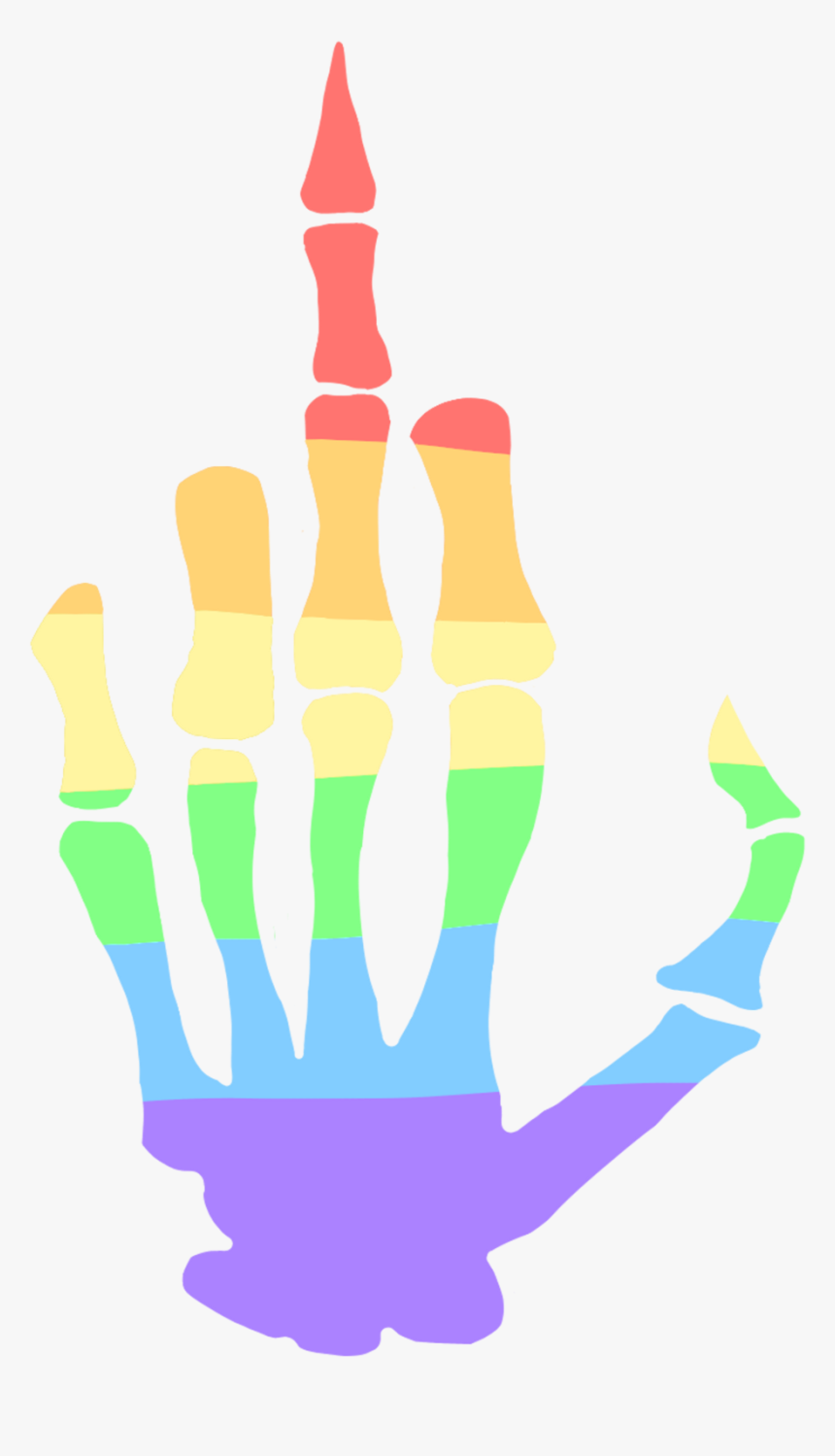 Transparent Skeletal Middle Finger Pride Flags I - Middle Finger Transparent
