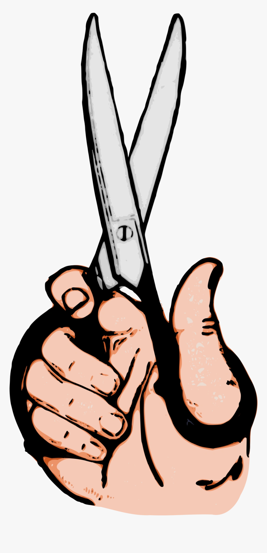 Scissors In Hand Cartoon