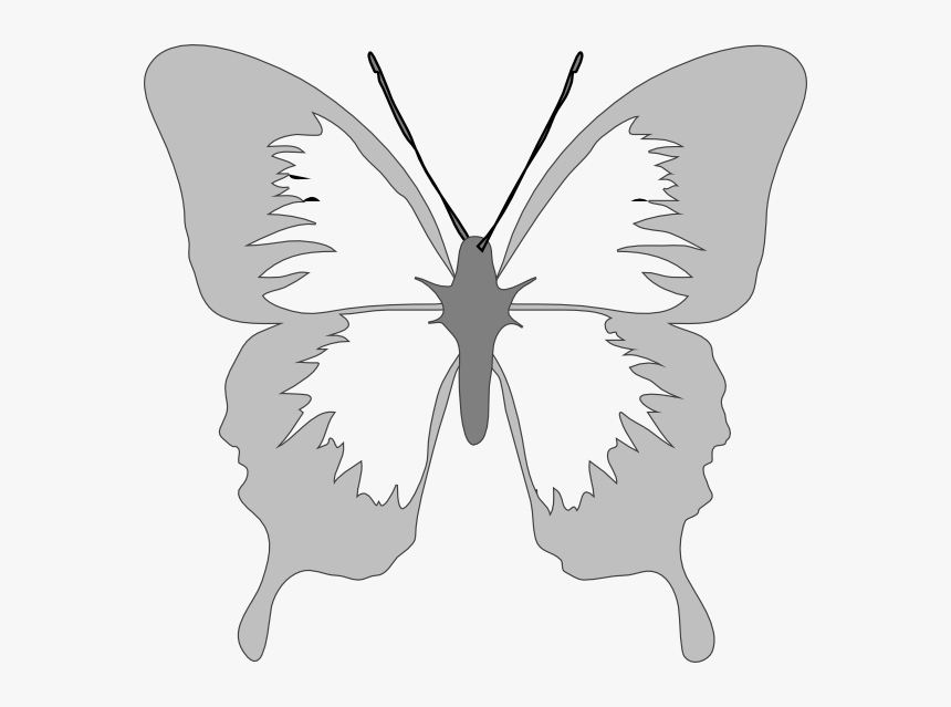 Butterfly In Silver Svg Clip Art
