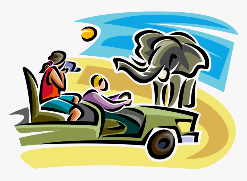 Vector Illustration Of Tourists 