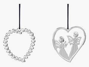 Heart Wreath And Heart Angel H7 Silver Plated - Holiday Ornaments