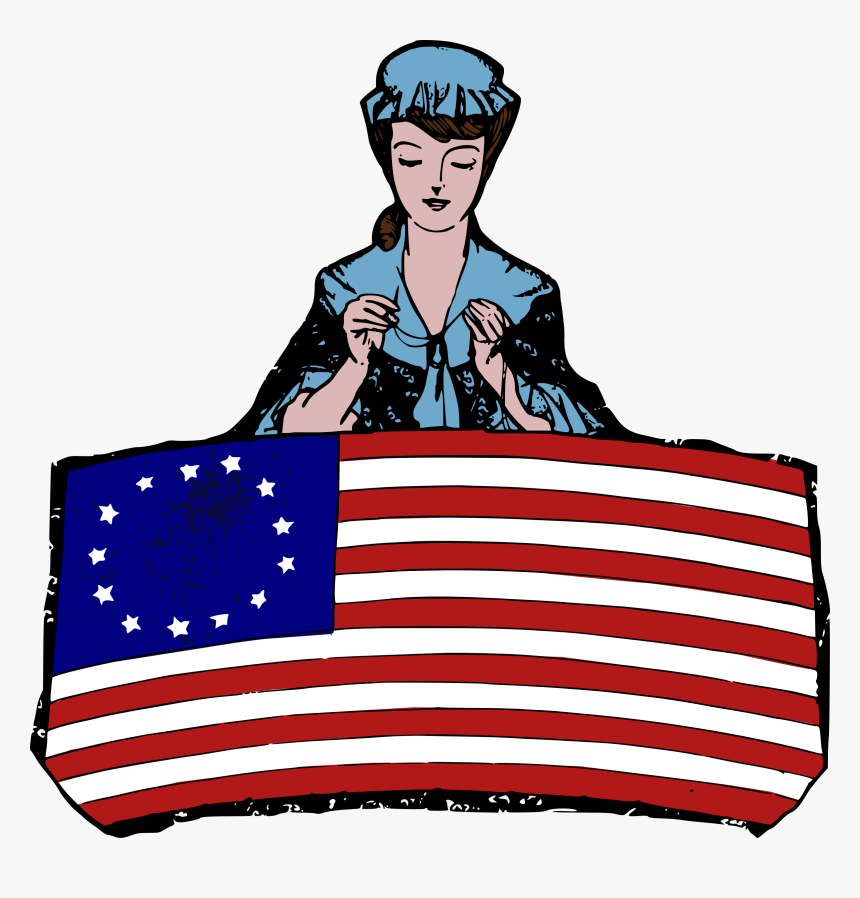 Betsy Ross Flag Cartoon Clipart 