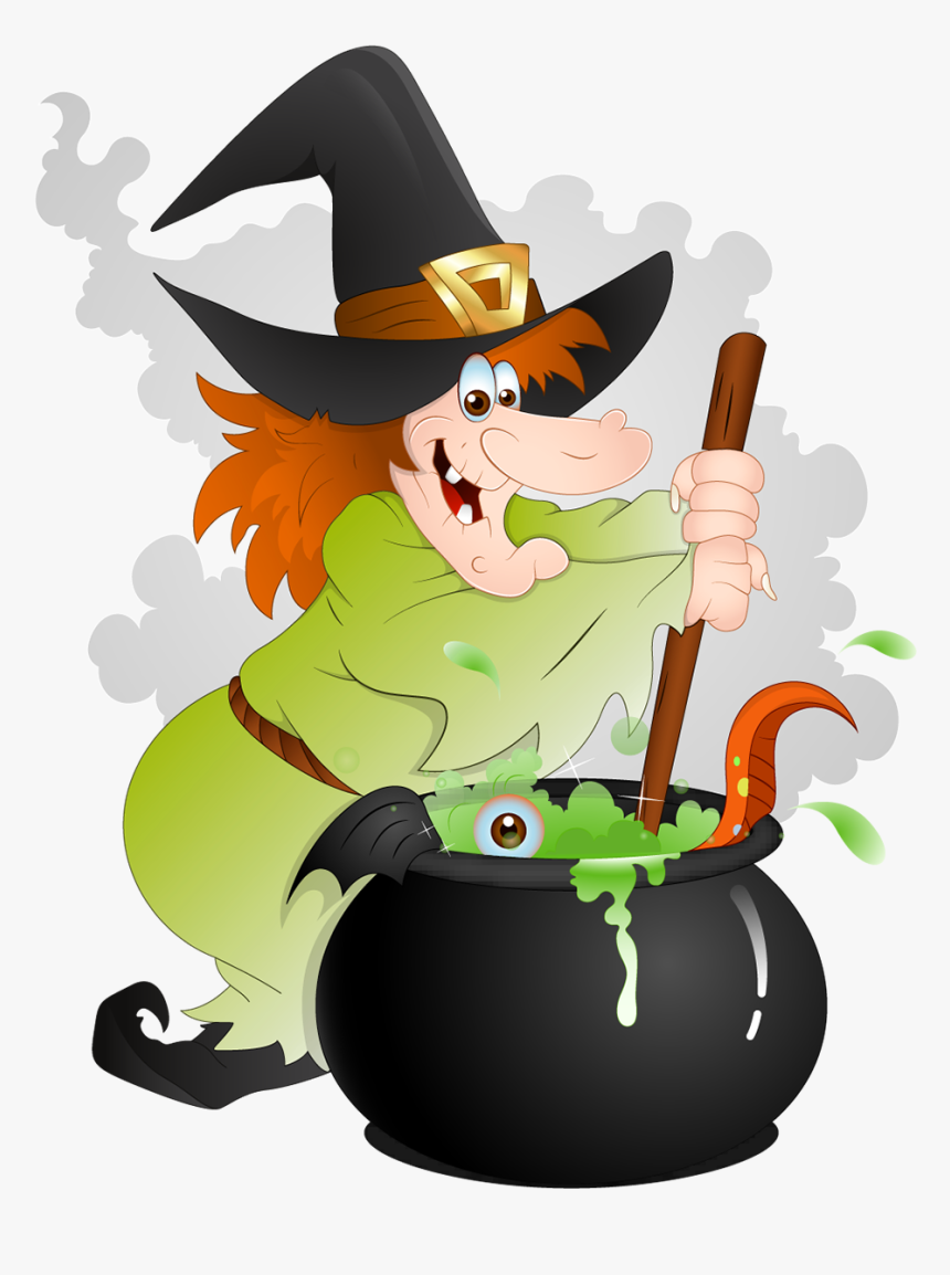 Witch With Cauldron Clipart
