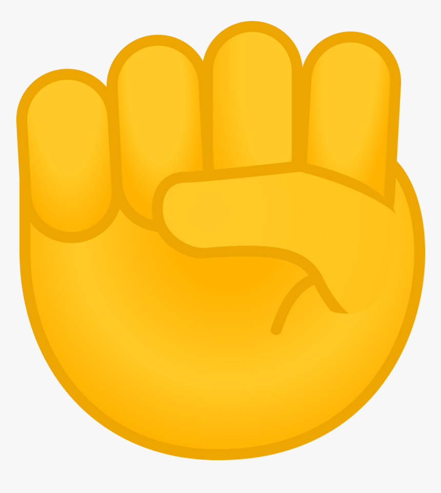 Raised Fist Icon - Hand Yellow I