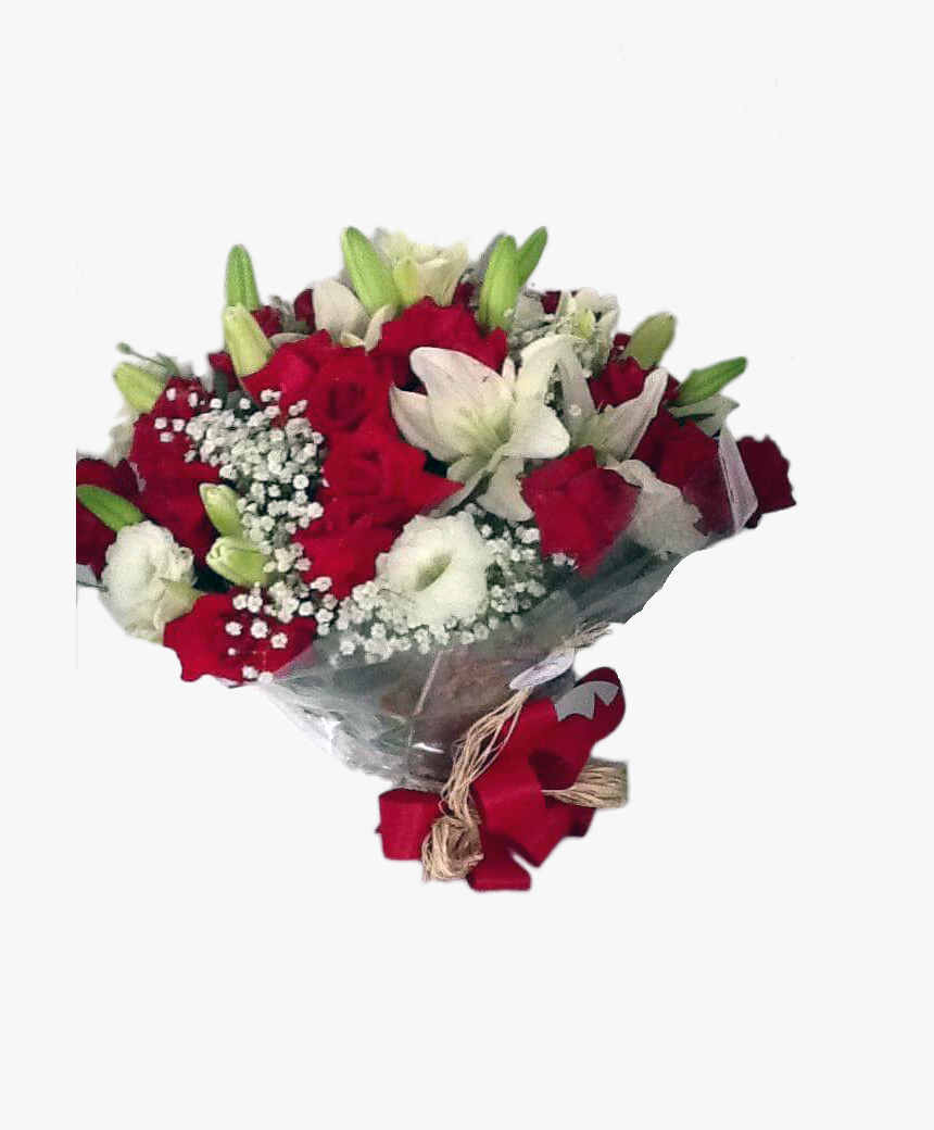 Clip Art Foto Buque De Flores - Buque De Rosas Vermelhas E Lirios Brancos