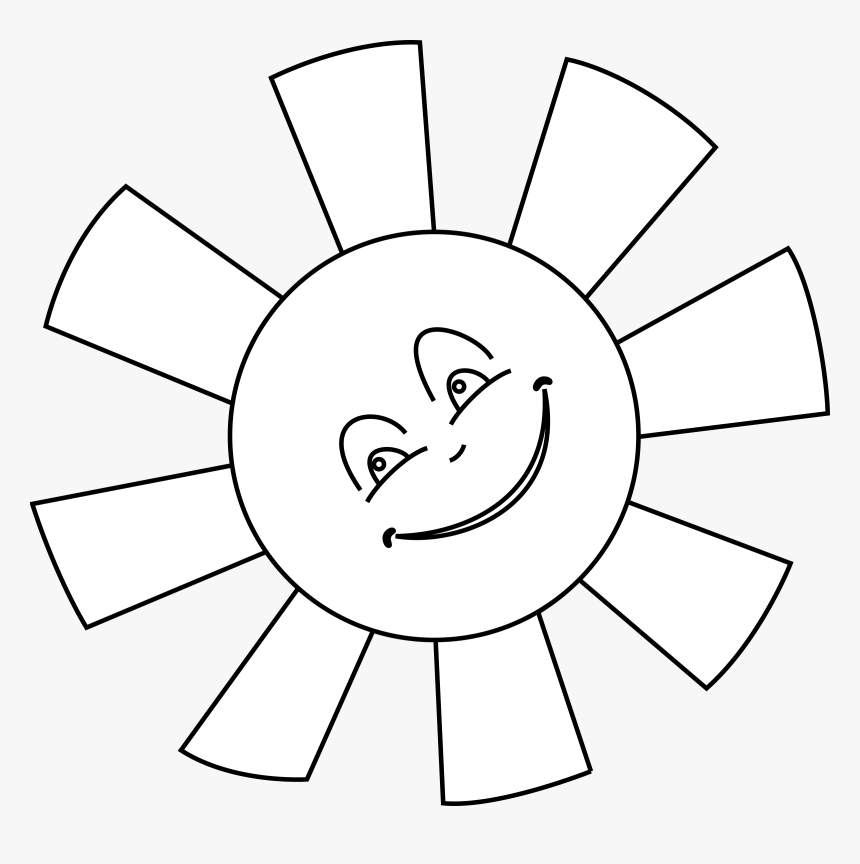 Sun Face Clip Art Black And Whit