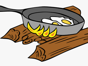 Free Campfire Cooking Clip Art - Fry Clipart Black And White