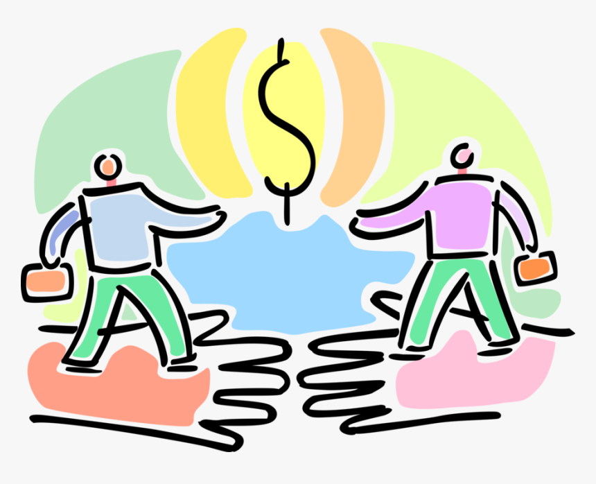 Vector Illustration Of Hands Helping Competing Business