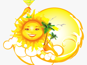 Summer Vacantion Sun Png Vector Clipart - Cliparts Sommer