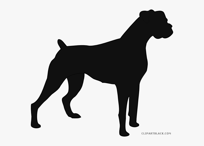 Boxer Dog Clipart - Boxer Dog Silhouette Vector Free