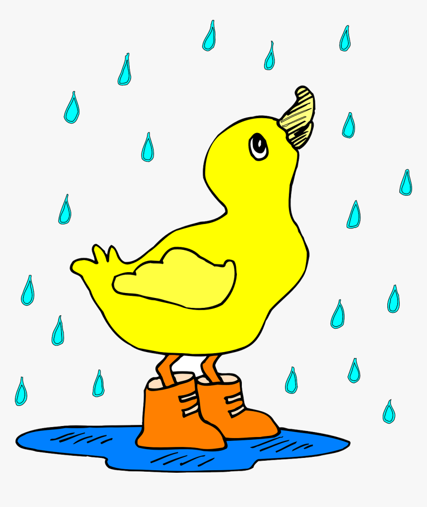 Duck In The Rain Svg Clip Arts - Duck In The Rain Cartoon