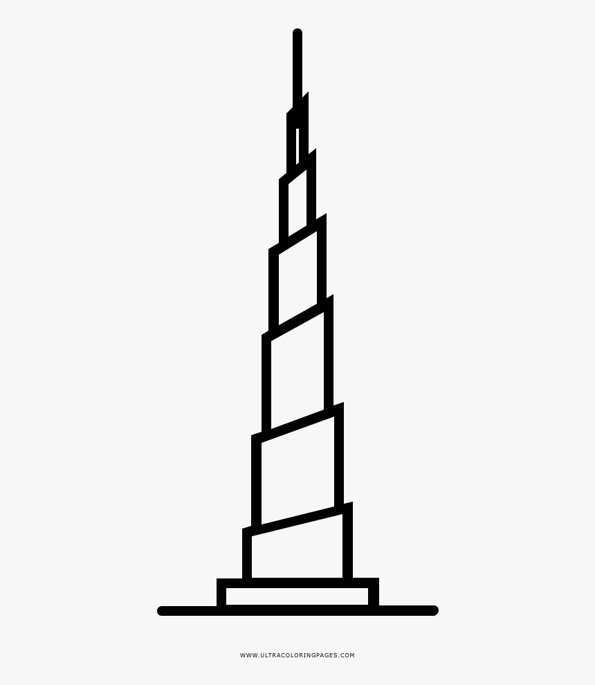 Burj Khalifa Dubai Coloring Page - Burj Khalifa Line Drawing