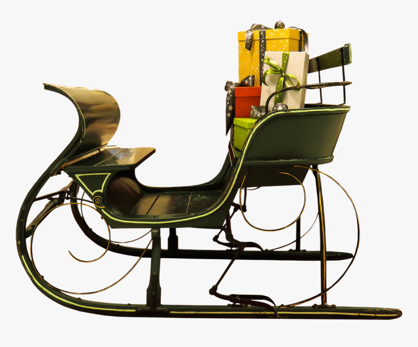 Santa Claus Sleigh - Christmas Rock Chair Png
