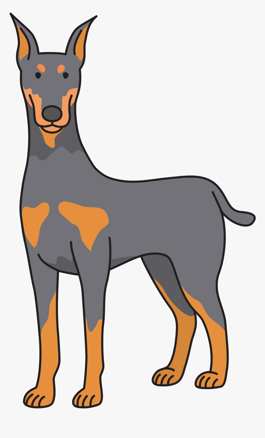 Dobermann Art Dog Transprent Gra
