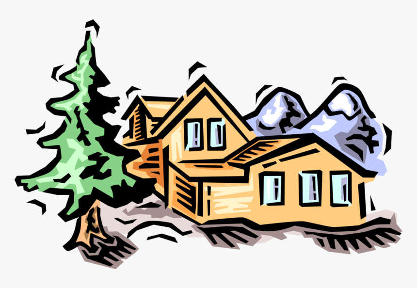 Vector Illustration Of Residence House Dwelling Cabin