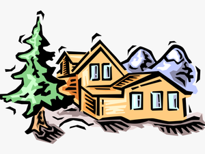 Vector Illustration Of Residence House Dwelling Cabin