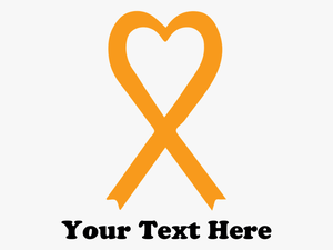Personalized Orange Awareness Ribbon Banner - Heart Orange Cancer Ribbon