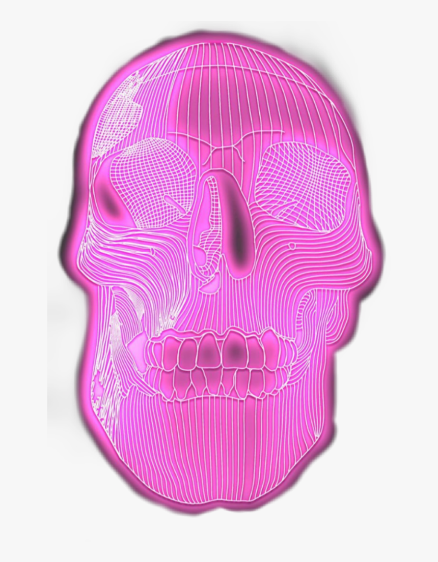 5sos4 Neon Pink Skull Png - Skull