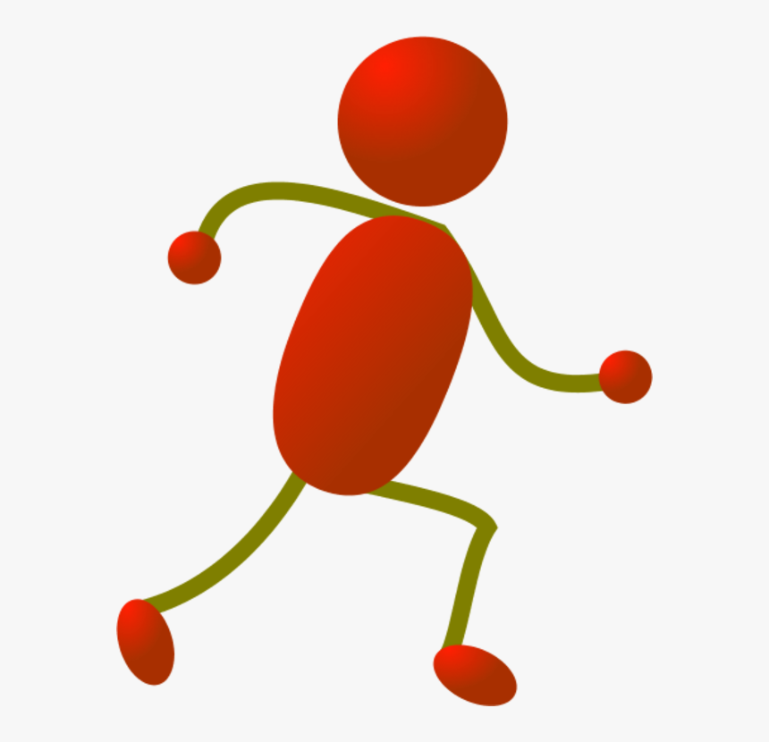 Stick Figure Running Clipart - Red Person Running