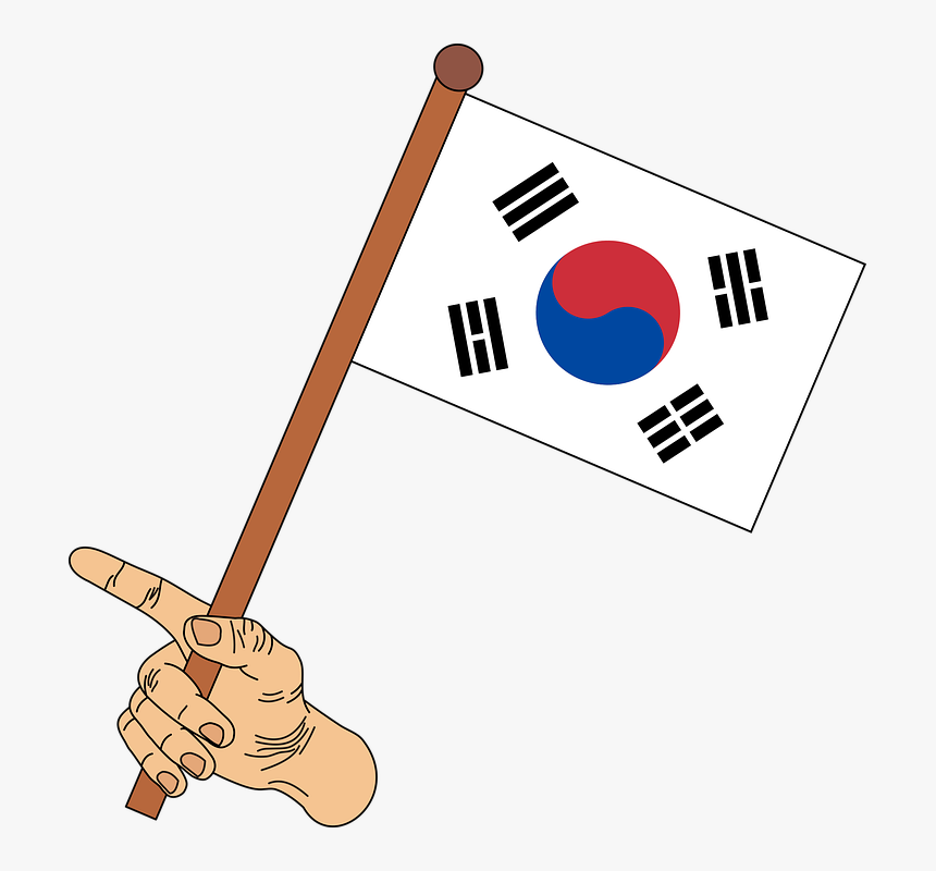 Transparent Korea Flag Clipart - Japan And Korea Flag