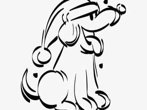 Vector Illustration Of Puppy Dog Wearing Santa Christmas - Christmas Pup Clipart Black And White