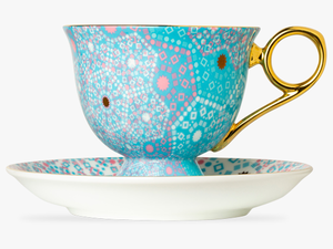 Moroccan Tealeidoscope Remix Blue Tall Cup & Saucer - T2 Tea Cups