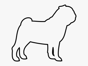 Transparent Pug Face Png - Outline Of A Pug