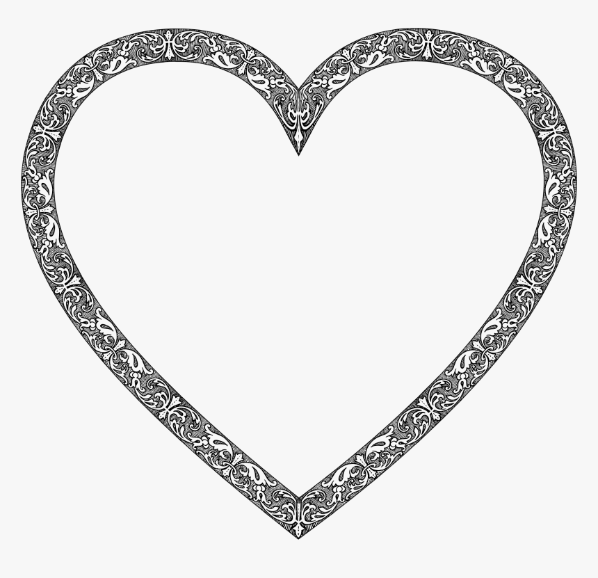 City Skyline Ii Heart Clip Arts - Frame Heart Black And White Png