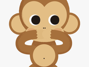 Clip Art Monkey Cartoon Clip Art - Cartoon Keep Your Mouth Shut