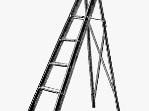 Free Ladder Digital Stamp 1913 Step Ladder Illustrationladder - Monochrome