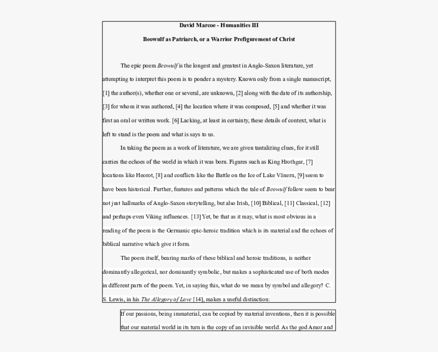 College Research Paper Examples