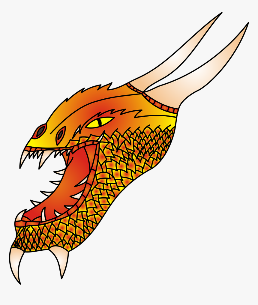 Transparent Dragon Horns Png - Dragon Head No Background