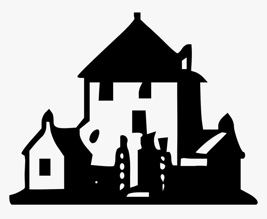 Haunted House Svg Clip Arts - Black And White Mansion Clipart