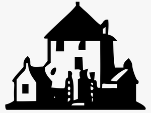 Haunted House Svg Clip Arts - Black And White Mansion Clipart
