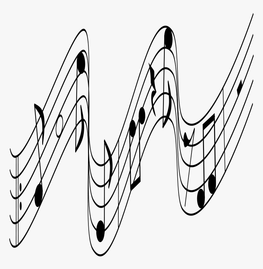Staff Transparent Curved - Music Notes Clipart