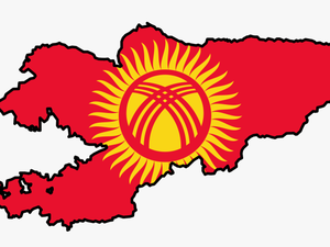 Kyrgyzstan Flag Map