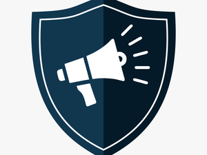 Icon Of A Shield With A Megaphone On It - Marketing