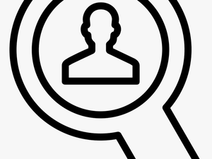 Search Of A Person Outlined Magnifier Tool - Busqueda De Persona Icono