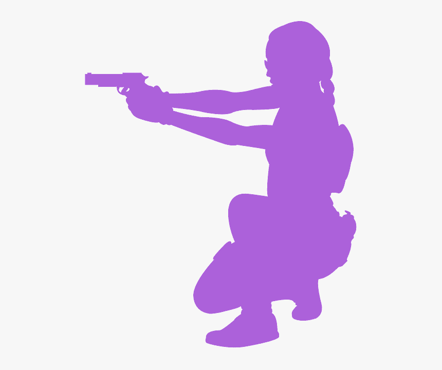 Woman With Gun Silhouette